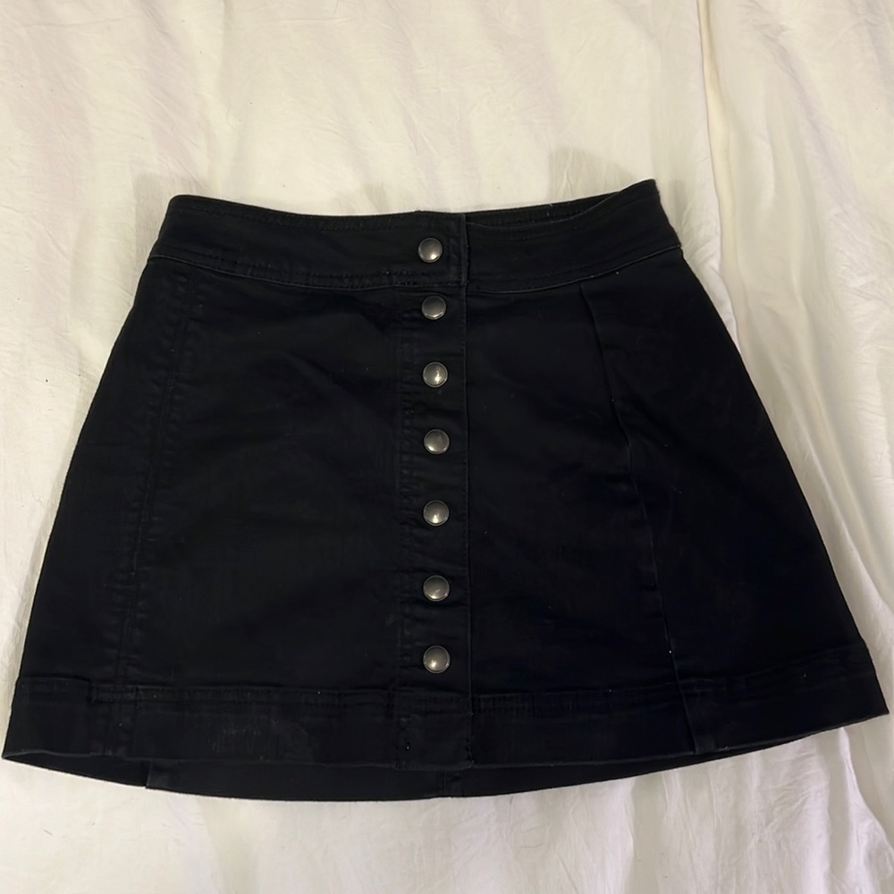 Free People Black Mini Skirt, Denim